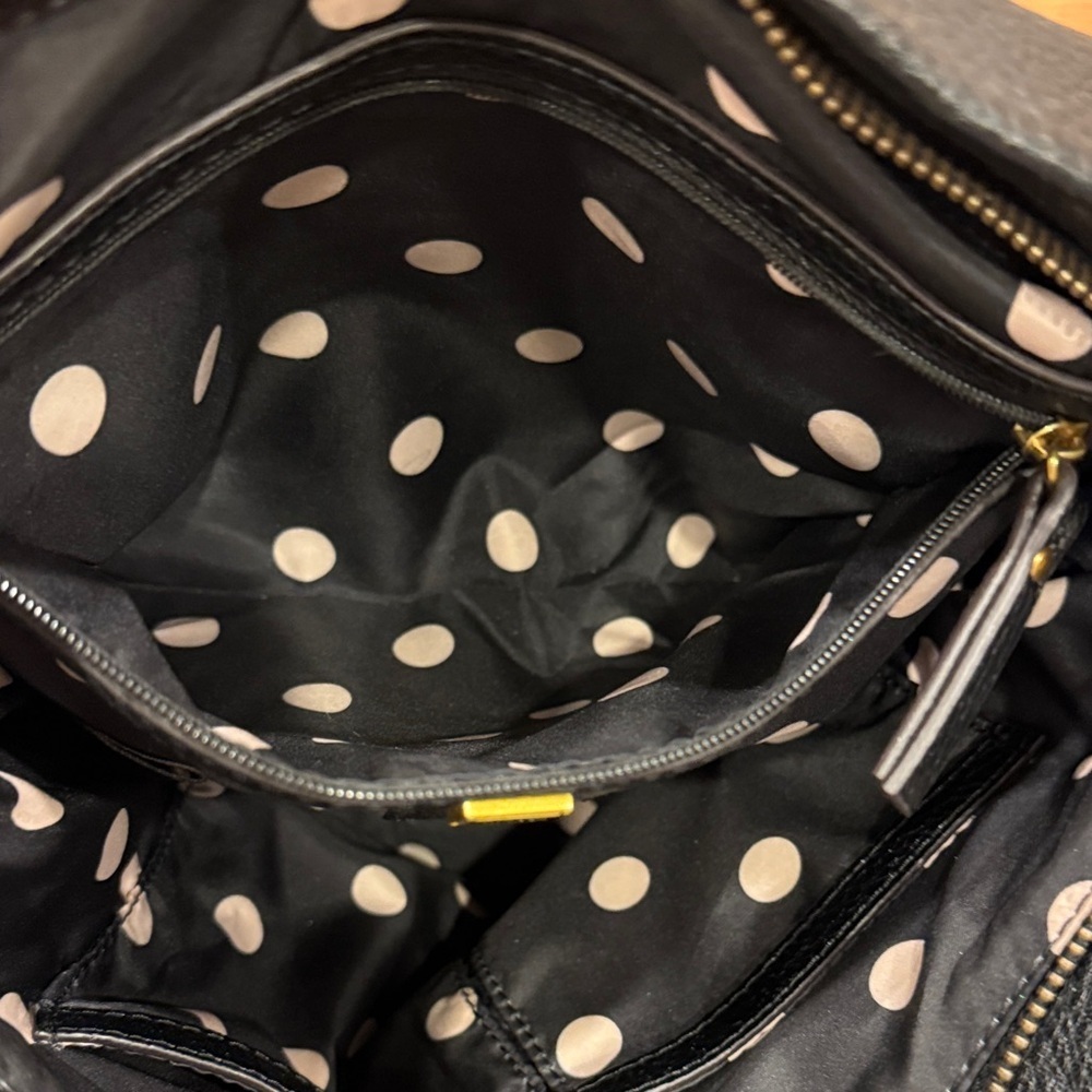 Anne Klein Black Pebbled Leather Shoulder Hobo with Tassel - Picture 7 of 12